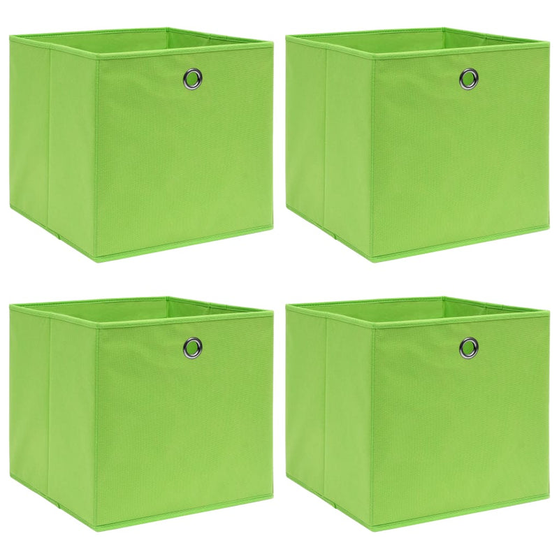 Vidaxl opbergboxen 4 st 32x32x32 cm stof groen