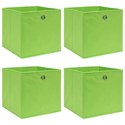 Vidaxl opbergboxen 4 st 32x32x32 cm stof groen
