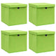 Vidaxl opbergboxen met deksel 4 st 32x32x32 cm stof groen