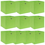 Vidaxl opbergboxen 10 st 32x32x32 cm stof groen - afbeelding 1