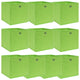 Vidaxl opbergboxen 10 st 32x32x32 cm stof groen