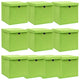 Vidaxl opbergboxen met deksel 10 st 32x32x32 cm stof paars