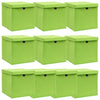 Vidaxl opbergboxen met deksel 10 st 32x32x32 cm stof paars