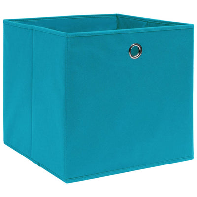 Vidaxl opbergboxen 10 st 32x32x32 cm stof babyblauw