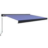 VidaXL Luifel handmatig 300x250 cm blauw en wit - afbeelding 2