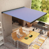 VidaXL Luifel handmatig 300x250 cm blauw en wit - afbeelding 1