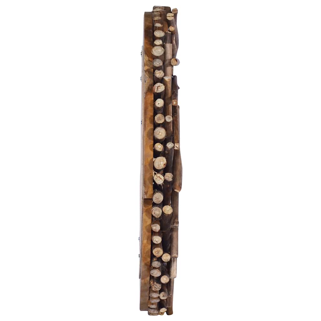 Vidaxl wandspiegel rond 60 cm teakhout