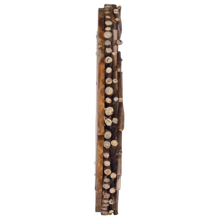 Vidaxl wandspiegel rond 60 cm teakhout
