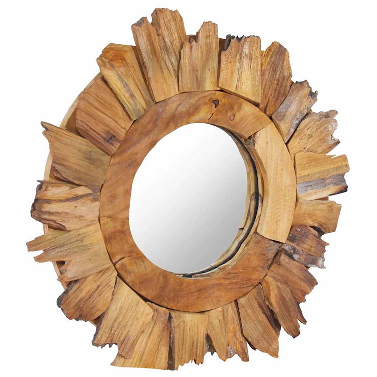 Vidaxl wandspiegel rond 40 cm teakhout