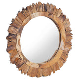 Vidaxl wandspiegel rond 60 cm teakhout - afbeelding 2