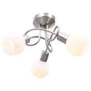 Vidaxl plafondlamp met keramieken bolvormige kappen voor 3xe14 wit - afbeelding 1