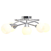 Vidaxl plafondlamp met keramieken bolvormige kappen voor 5xe14 wit - afbeelding 1