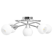 Vidaxl plafondlamp met keramieken bolvormige kappen voor 5xe14 wit - afbeelding 2