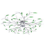 Vidaxl plafondlamp met acryl kristallen bladarmen voor 5xe14 groen - afbeelding 1