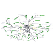 Vidaxl plafondlamp met acryl kristallen bladarmen voor 5xe14 groen - afbeelding 2