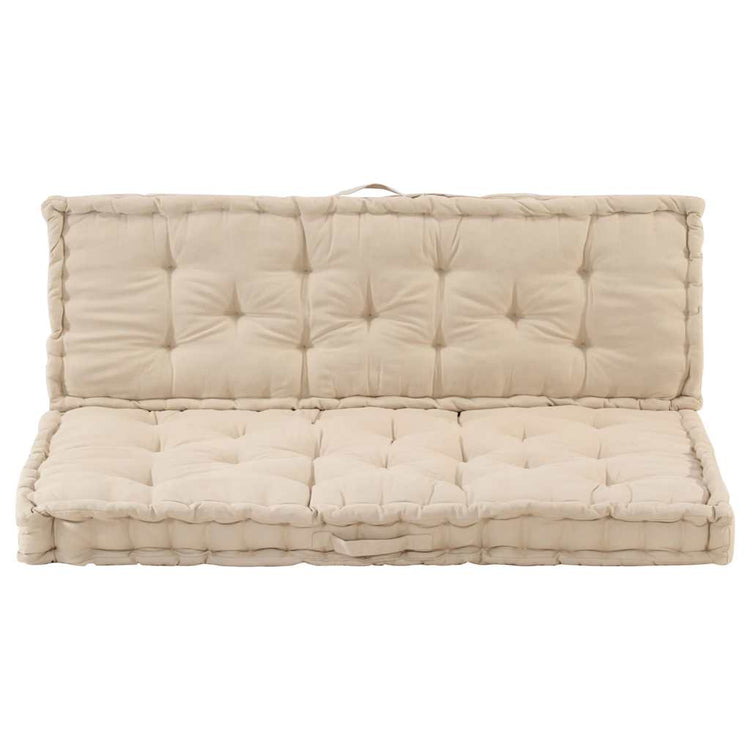Vidaxl palletvloerkussens 2 st katoen beige