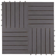 VidaXL Terrastegels 30 st 30x30 cm massief acaciahout greywash - afbeelding 3