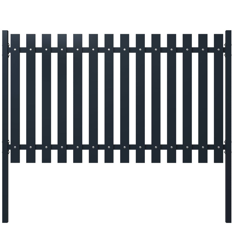 VidaXL Schuttingpaneel 174,5x75 cm gepoedercoat staal antraciet
