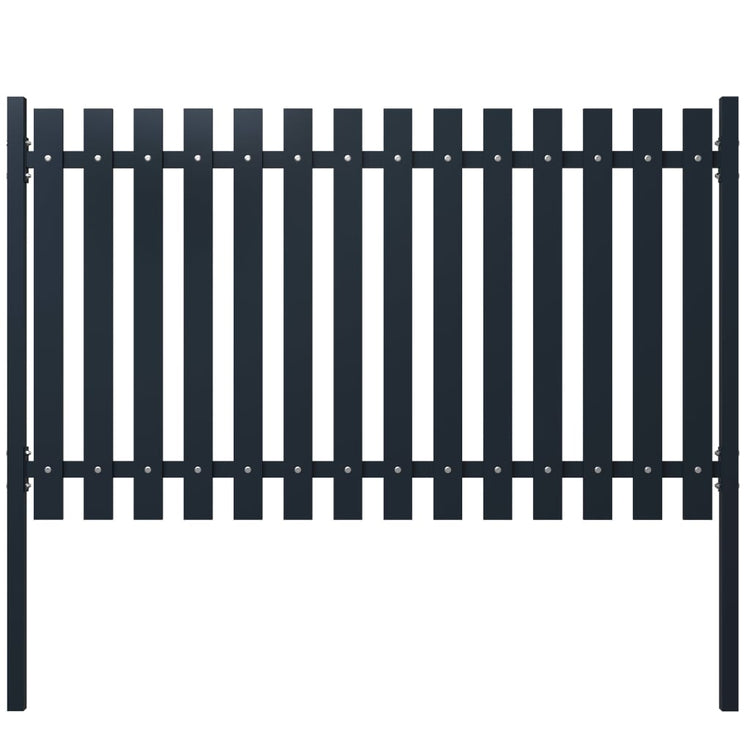 VidaXL Schuttingpaneel 174,5x100 cm gepoedercoat staal antraciet