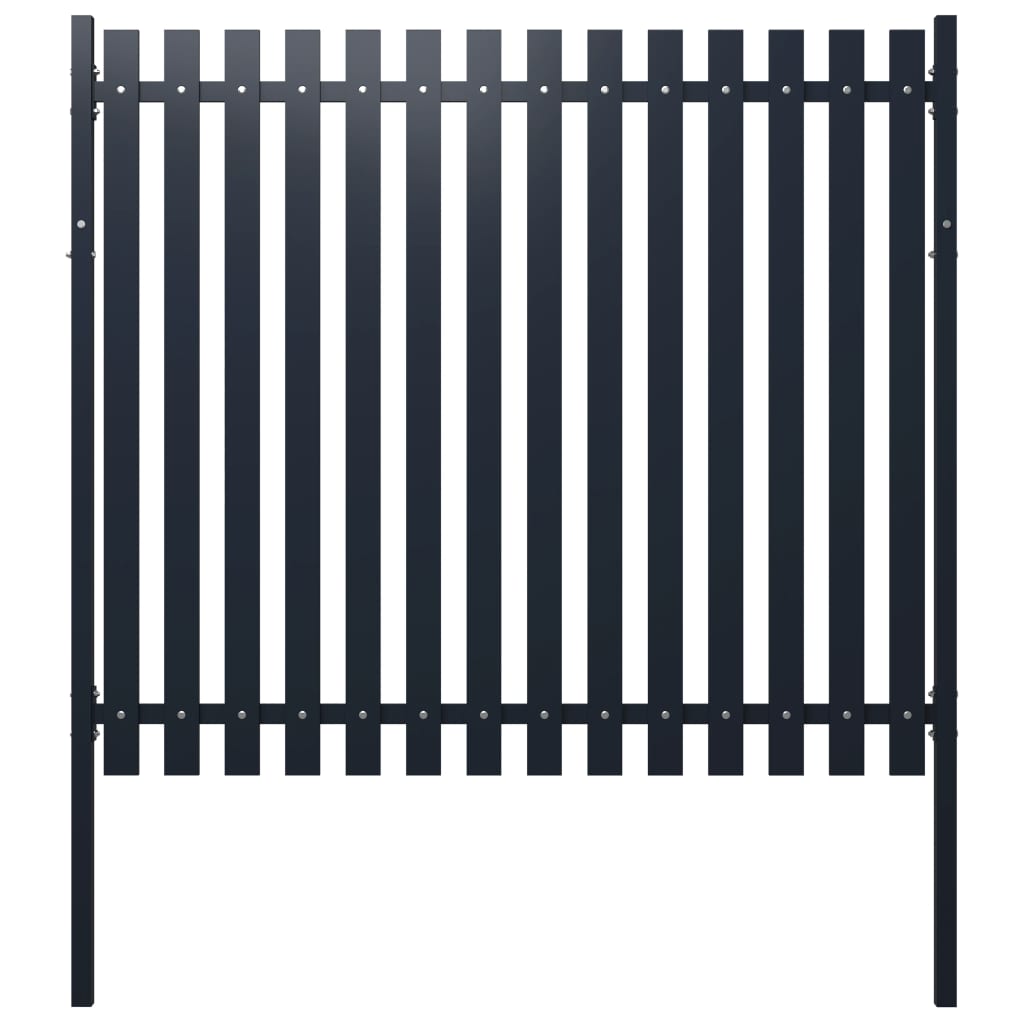 VidaXL Schuttingpaneel 174,5x170 cm gepoedercoat staal antraciet