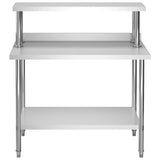 Vidaxl keukenwerktafel met bovenschap 120x60x120 cm roestvrij staal - afbeelding 3