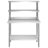 Vidaxl keukenwerktafel met bovenschap 120x60x150 cm roestvrij staal - afbeelding 3