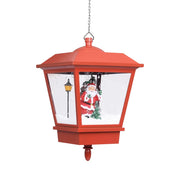 Vidaxl kersthanglamp met led-lamp en kerstman 27x27x45 cm rood - afbeelding 3