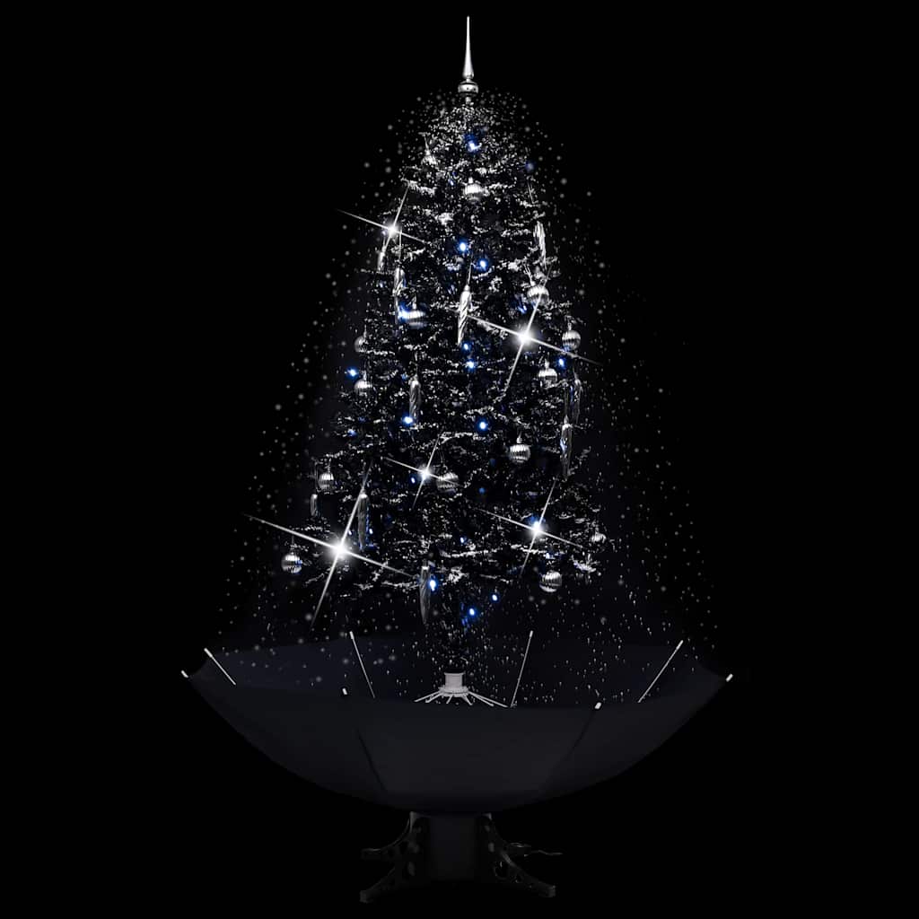 Vidaxl kerstboom sneeuwend met paraplubasis 190 cm pvc zwart