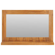 Vidaxl wandspiegel met schap 60x12x40 cm massief teakhout - afbeelding 2