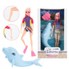 Lauren deluxe tienerpop duikster met glitter dolfijn