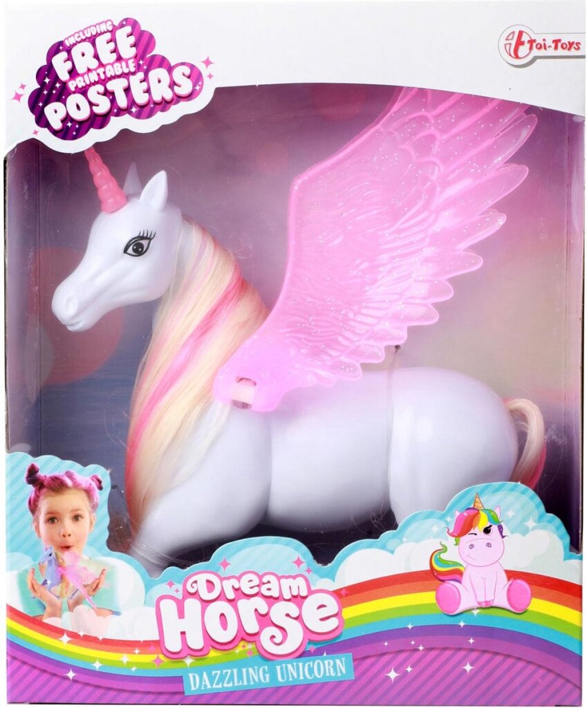 Toi-toys dream horse eenhoorn speelfiguur met beweegbare vleugels