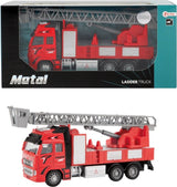 Metal brandweerwagen 1:38 rood 12cm - afbeelding 3