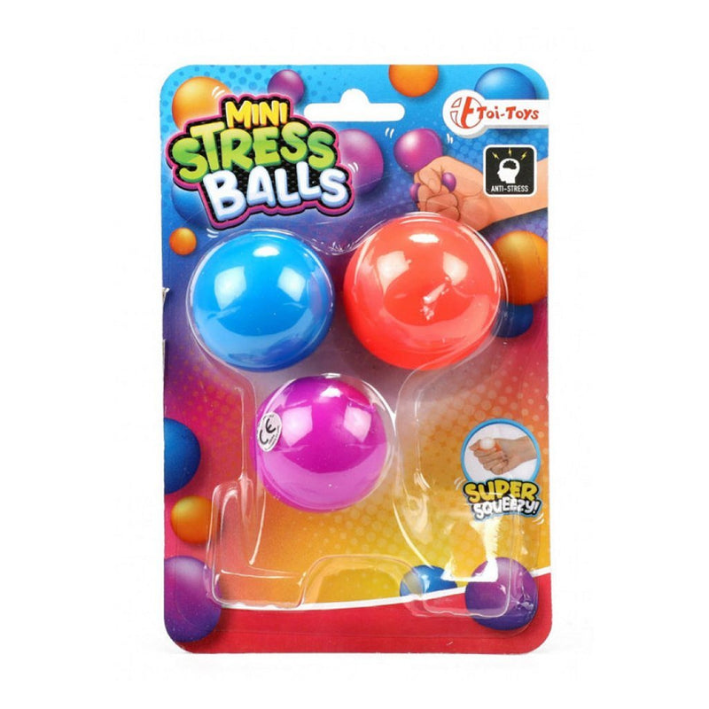 Toi-toys mini anti stressbal 4 cm 3 stuks