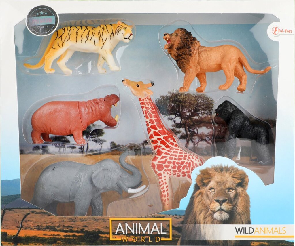 Animal World Animal World Wilde Dieren Olifant Leeuw Tijger Gorilla Giraffe Nijlpaard