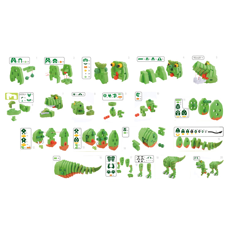 Toi-toys knutselpuzzel dinosaurus 25,8 cm groen 104-delig