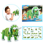 Toi-toys knutselpuzzel tricera junior 25,8 cm groen 59-delig - afbeelding 1