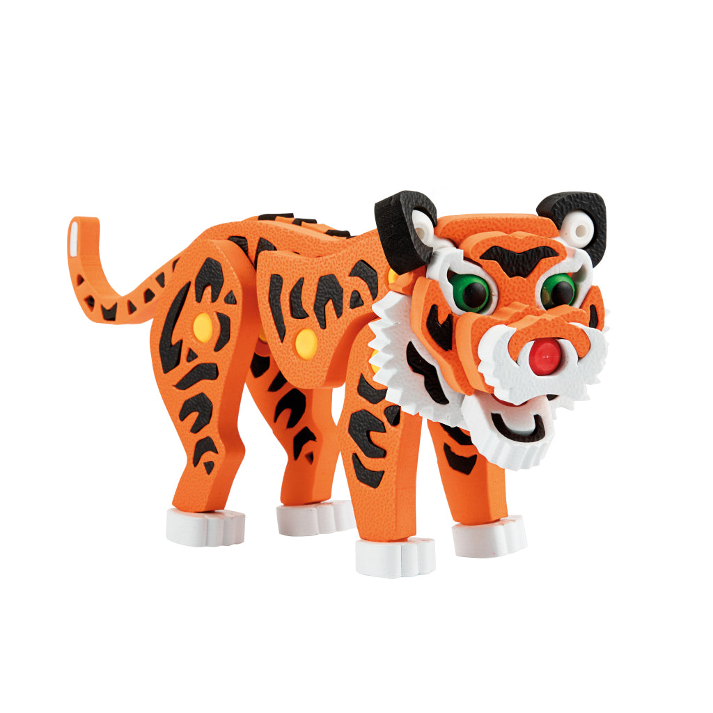 Toi-toys 3d puzzel tijger junior 31,5 cm foam oranje 121-delig