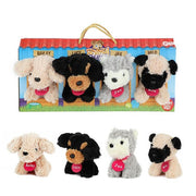 Toi-toys pluchen hondjes in hondenhok koffer 4 stuks - afbeelding 1