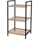 Excellent houseware handdoekenrek 3 etages 38x32x70 cm bamboe metaal zwart