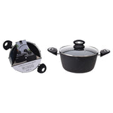 Excellent houseware braadpan met deksel 24 cm gesmeed aluminium - afbeelding 1