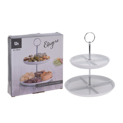 Excellent Houseware Houseware Etagere 2Laags Vakverdeling Porselein