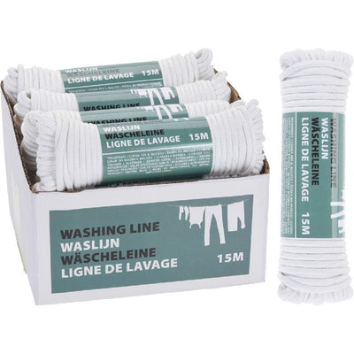 Basic waslijn polyester 15m wit