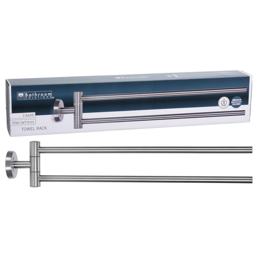 Bathroom Solutions Bathroom Solutions Handdoekenstang dubbel 50 cm roestvrij staal