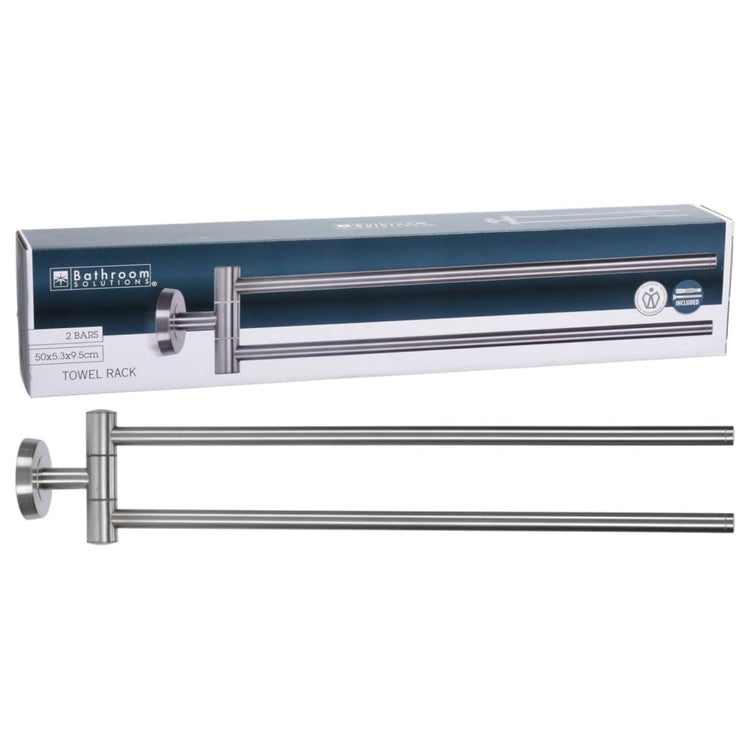 Bathroom Solutions Bathroom Solutions Handdoekenstang dubbel 50 cm roestvrij staal