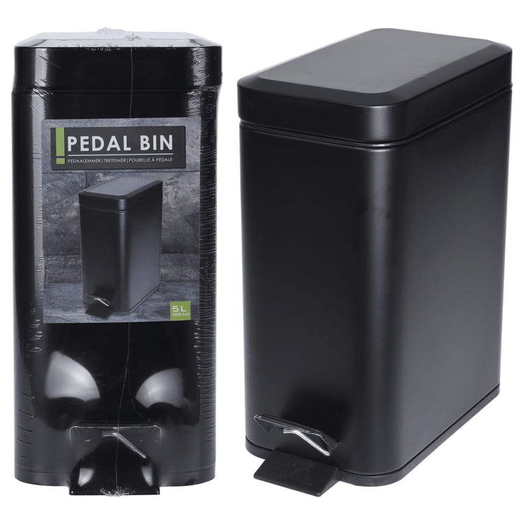 Excellent houseware pedaalemmer 5 l matzwart