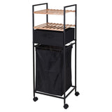 Bathroom solutions opbergrek met 2 schappen en wasmand 109 cm bamboe - afbeelding 1