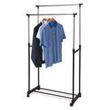 Storage solutions kledingrek met wielen dubbel 80x42x(90-160) cm - afbeelding 1