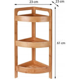Excellent houseware badkamerrek 3 etages 61x23 cm bamboe - afbeelding 2