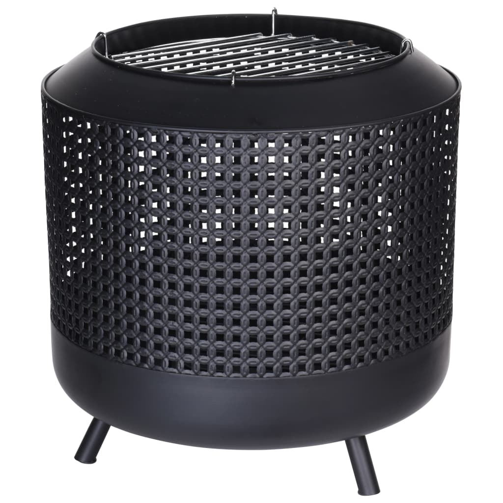 Progarden vuurkorf met barbecuerooster 50x51 cm zwart