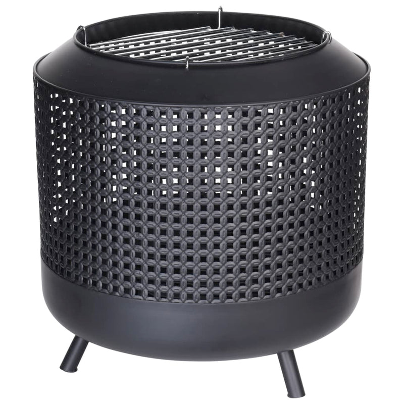 Progarden vuurkorf met barbecuerooster 50x51 cm zwart